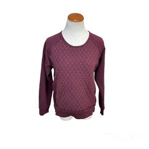 Prairie Underground Quilted Burgundy Organic Cotton Sweatshirt Women’s Sz Medium